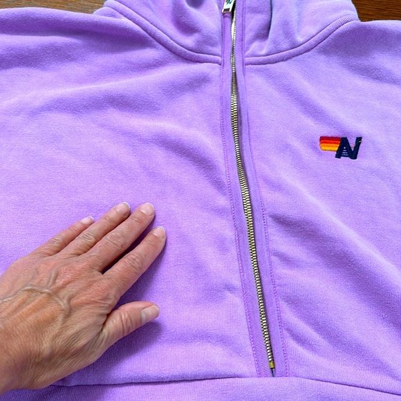 Aviator Nation Embroidery 1/2 Half Zip Sweatshirt Purple Size XL RARE - Picture 3 of 6